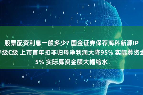 股票配资利息一般多少? 国金证券保荐海科新源IPO项目质量评级C级 上市首年扣非归母净利润大降95% 实际募资金额大幅缩水